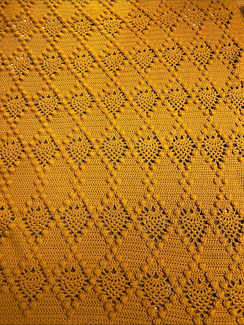Handmade orange Crochet blanket